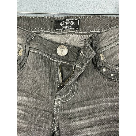 Vintage Pepe Jeans London Women's Jewel Embroidered 25 Jeans Gray United Kingdom - Picture 6 of 12